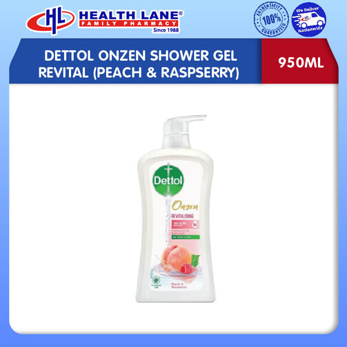 DETTOL ONZEN SABUN MANDI REVITAL (PEACH & RASPSERRY) 950ML